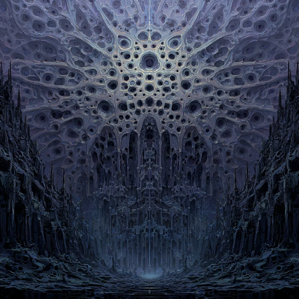 anotus blastulation congruism geotechnics in the style of dark fantasy