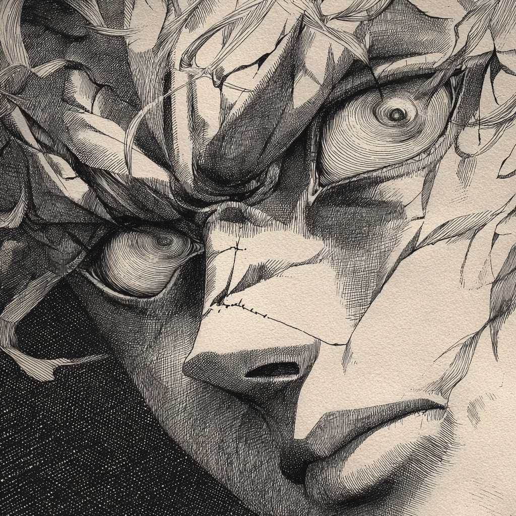 arad haustellated swirly proboscidial in the style of manga