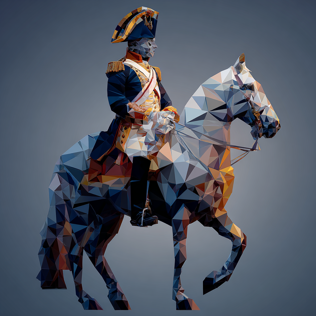 conclamation colonialism albolith oriform in the style of low-poly-art