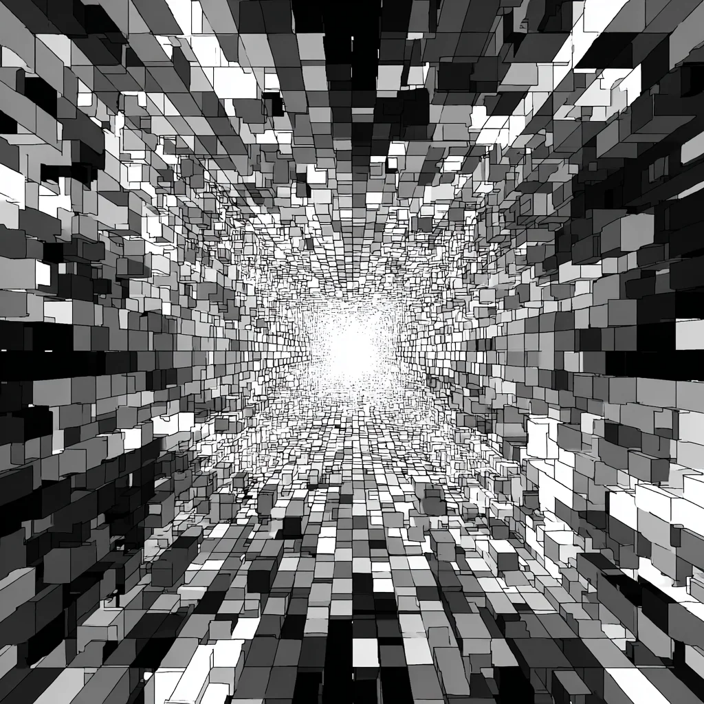 filthbadgering data structure irredressible laukvik in the style of lens distortion