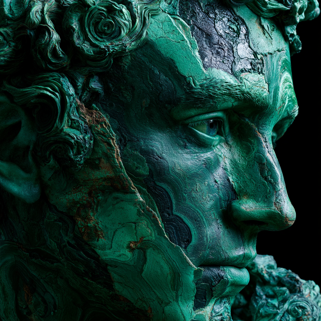 malachite reconciliatiory necrofeliacs stuga in the style of portrait