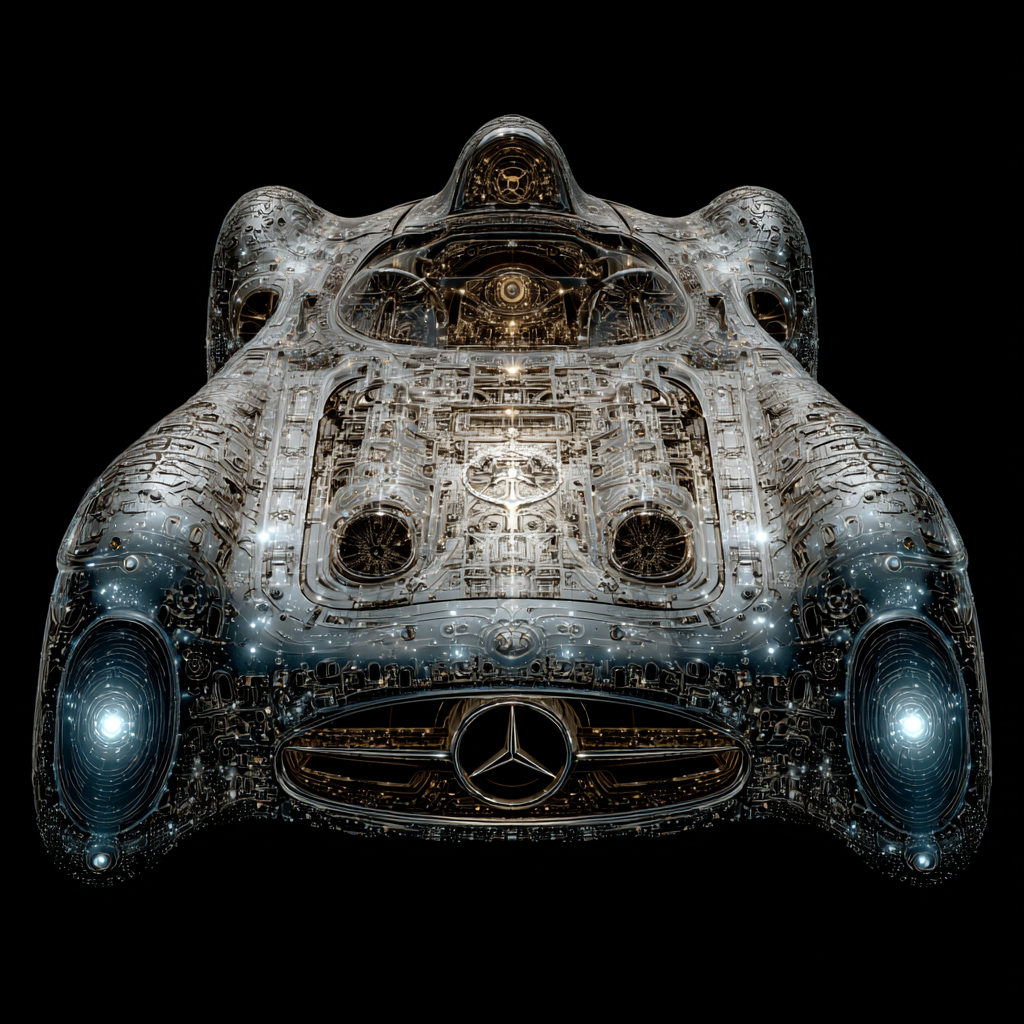 mercedes-benz kamfer corsair bakku shan in the style of generative art