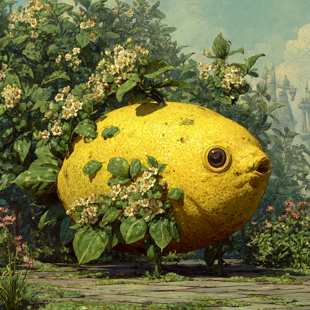 persuasible mormyre detersion limequat in the style of whimsical